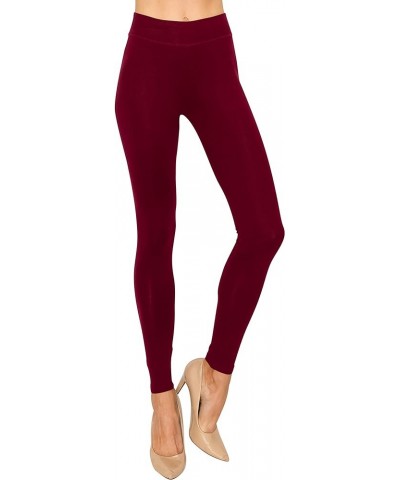 Cotton Spandex Basic Leggings Pants-Jersey Full/Capri Regular/Plus Size Full Wine $12.00 Leggings