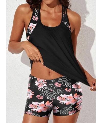 Womens Blouson Striped Printed Push up Strappy T-Back Tankini Top with Shorts(Available in Plus) Regular Black 402 $14.77 Swi...