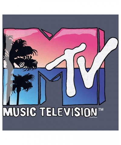 MTV 80s MTV Beach Logo Ladies Sleeveless Rocker Tank Top Graphic Tees Navy $17.48 Tanks