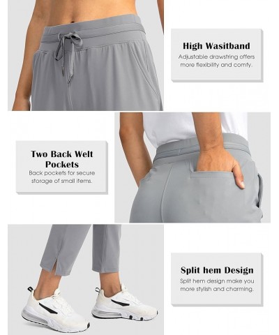 Women's Golf Pants with 4 Pockets 7/8 Stretch High Wasited Sweatpants Travel Athletic Work Pants for Women Bright Grey $21.19...