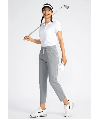 Women's Golf Pants with 4 Pockets 7/8 Stretch High Wasited Sweatpants Travel Athletic Work Pants for Women Bright Grey $21.19...