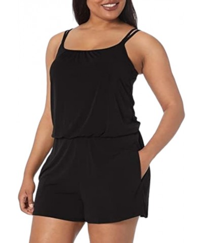 Women's Romper One Piece Swimsuit Black//Solids $26.73 Swimsuits