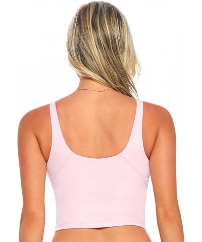 Women’s Longline Wirefree Padded Medium Support Sports Bra Pink $9.64 Lingerie