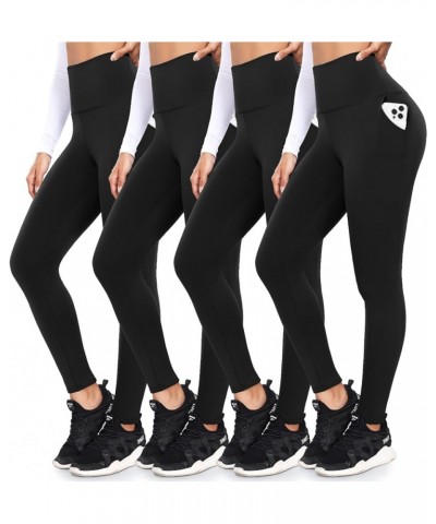 4 Pack Leggings with Pockets for Women,Soft High Waisted Tummy Control Workout Yoga Pants Large-X-Large 1-4 Black $13.28 Legg...