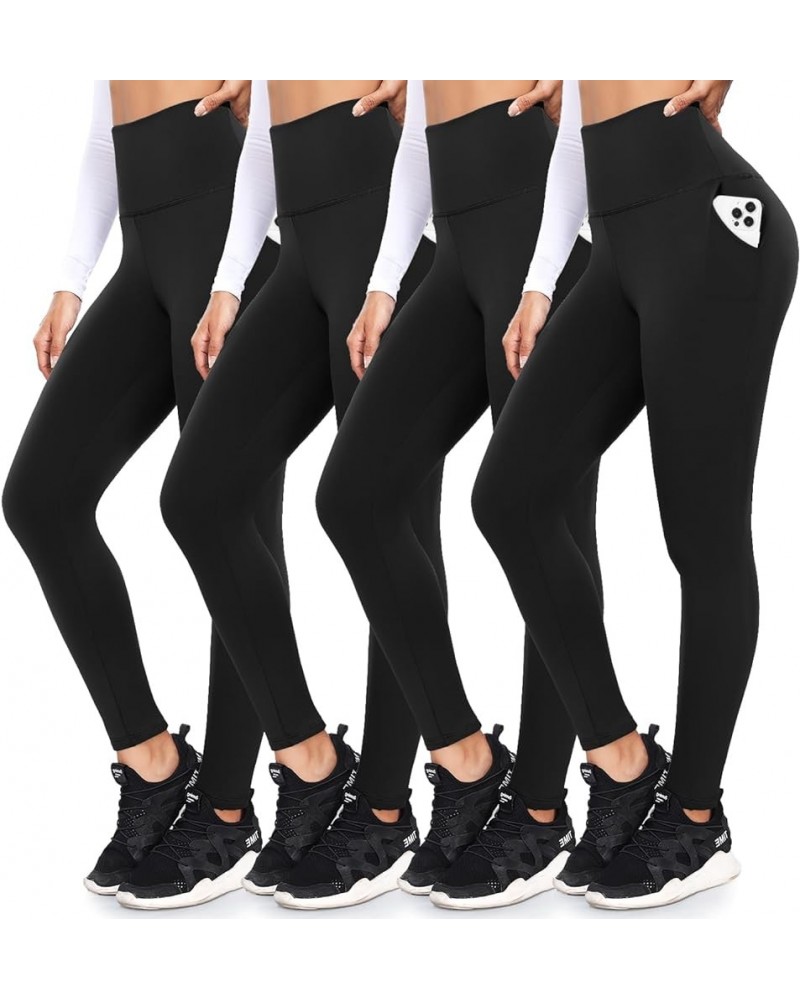 4 Pack Leggings with Pockets for Women,Soft High Waisted Tummy Control Workout Yoga Pants Large-X-Large 1-4 Black $13.28 Legg...