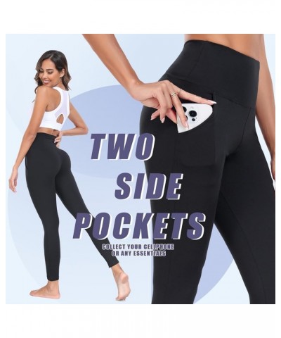 4 Pack Leggings with Pockets for Women,Soft High Waisted Tummy Control Workout Yoga Pants Large-X-Large 1-4 Black $13.28 Legg...