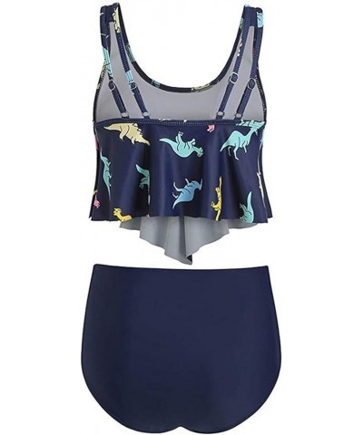 Womens Striped Shorts Romper Women's Summer Beach Dinosaur Print Bikini Swimsuit 3 Piece Swimsuits for Women with Navy $9.45 ...