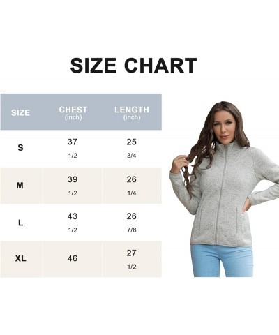 Women Zip Up Sweater Jacket with Fleece Interior, Warm Knitted Fleece Jacket with Pockets Stand Collar - Oatmeal Heather $19....