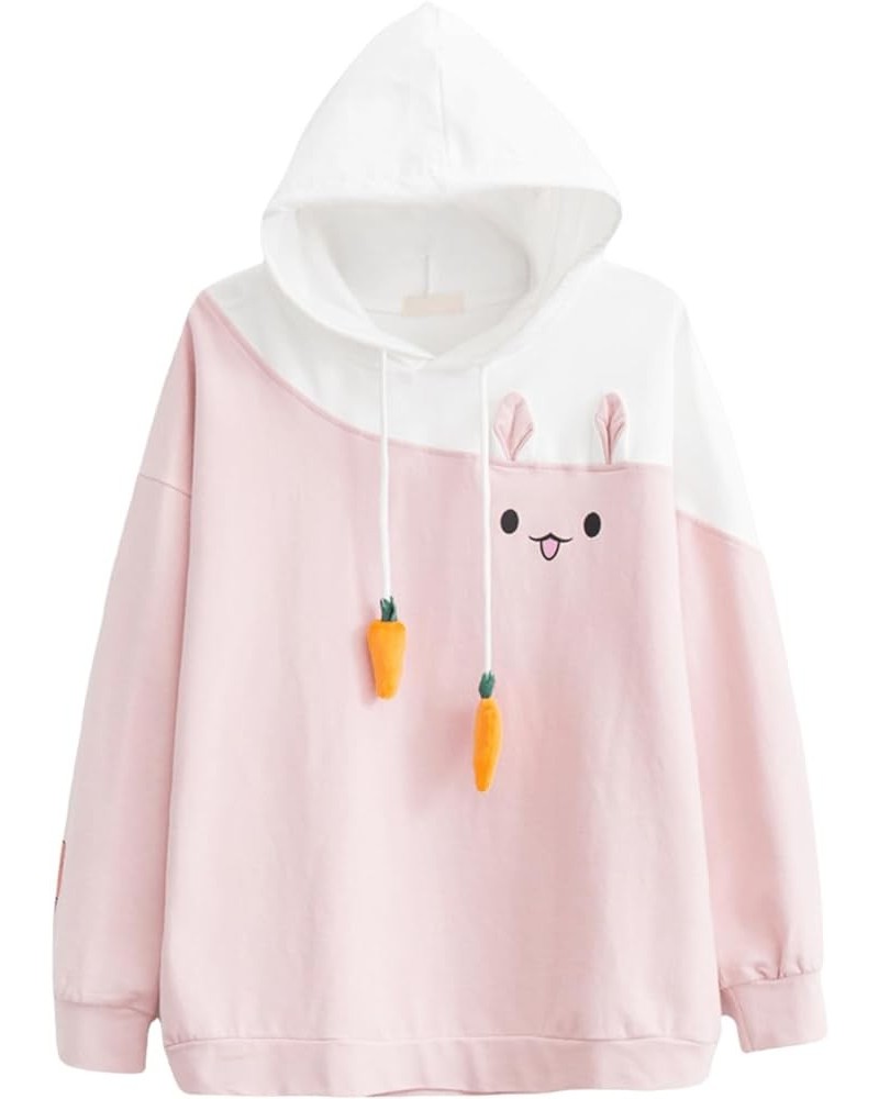 Kawaii Hoodie Cute Bunny Ears Women Long Sleeve Top Rabbit Carrot Drawstring Japanese Sweatshirt Pullover Sweater Fall Winter...