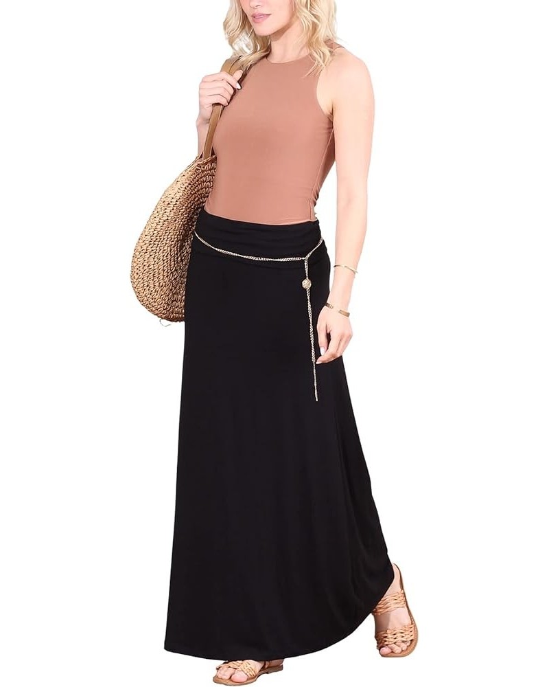 Womens Long Maxi Skirt - Made in USA Long Skirts for Women Trendy - Casual Convertible Sundress Plus Size Maxi Skirt Black $1...