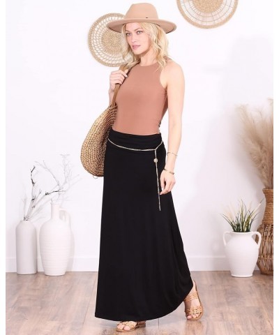 Womens Long Maxi Skirt - Made in USA Long Skirts for Women Trendy - Casual Convertible Sundress Plus Size Maxi Skirt Black $1...