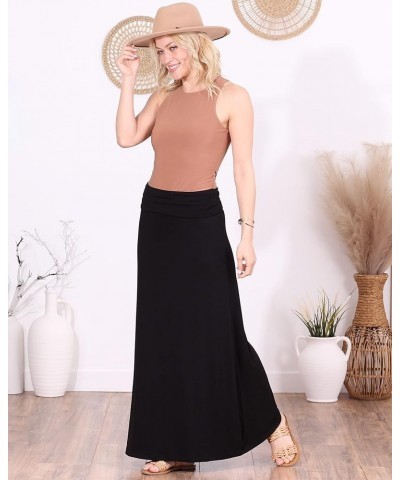 Womens Long Maxi Skirt - Made in USA Long Skirts for Women Trendy - Casual Convertible Sundress Plus Size Maxi Skirt Black $1...