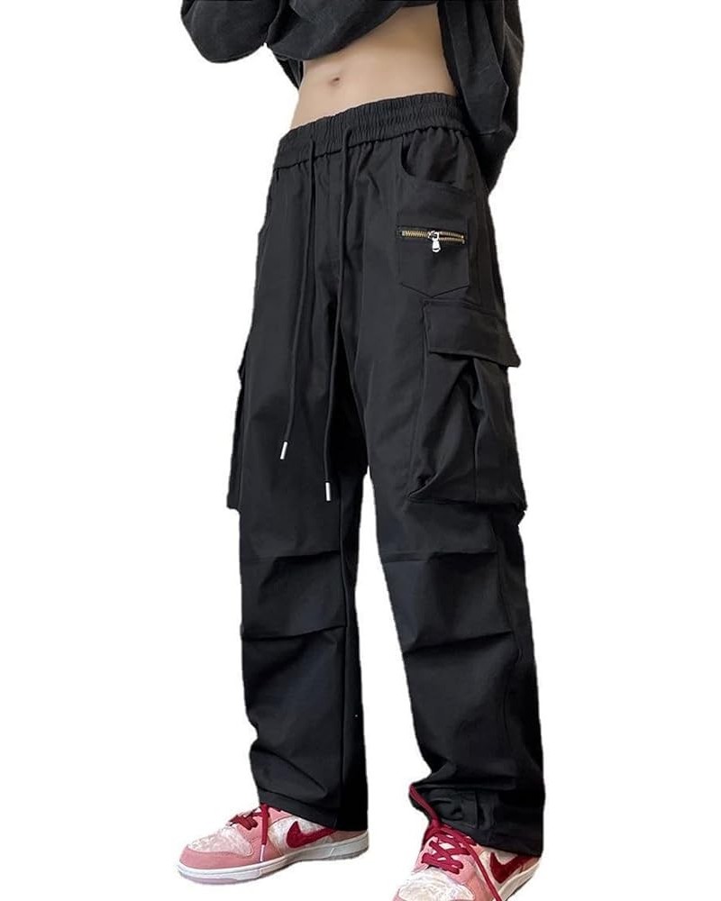 Y2k Pants Men Gothic Baggy Cargo Pants Streetwear Grunge Hip Hop Joggers Trousers Parachute Pants for Men La-black $14.51 Pants