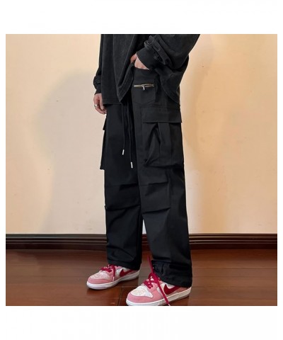 Y2k Pants Men Gothic Baggy Cargo Pants Streetwear Grunge Hip Hop Joggers Trousers Parachute Pants for Men La-black $14.51 Pants