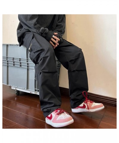 Y2k Pants Men Gothic Baggy Cargo Pants Streetwear Grunge Hip Hop Joggers Trousers Parachute Pants for Men La-black $14.51 Pants