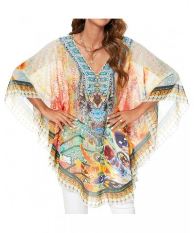 Womens Retro Printing Swimwear Bathing Cover Ups Tunic Blouses Tops Feather $8.39 Swimsuits