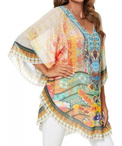 Womens Retro Printing Swimwear Bathing Cover Ups Tunic Blouses Tops Feather $8.39 Swimsuits