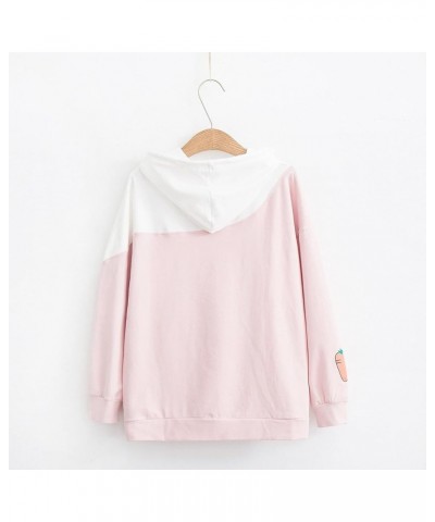 Kawaii Hoodie Cute Bunny Ears Women Long Sleeve Top Rabbit Carrot Drawstring Japanese Sweatshirt Pullover Sweater Fall Winter...