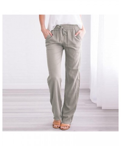 Womens Summer Shorts Solid Color Elastic Waist Pocketed Casual Beach Pants G-gray Clearance Sale $7.83 Pants