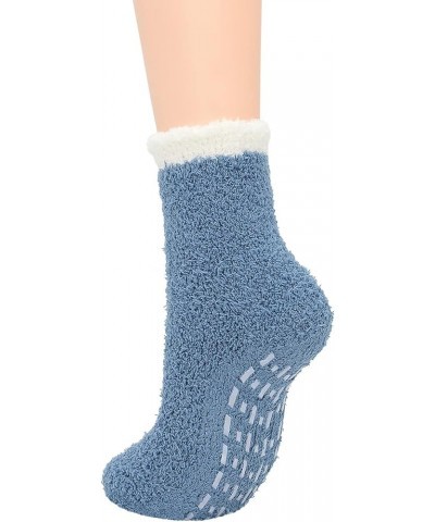 Womens Fuzzy Socks Winter Warm Fluffy Socks Athletic Outdoor Sports Socks 4 Pack Sweet Patchwork With Grips $7.64 Socks