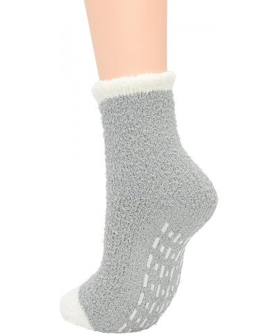 Womens Fuzzy Socks Winter Warm Fluffy Socks Athletic Outdoor Sports Socks 4 Pack Sweet Patchwork With Grips $7.64 Socks