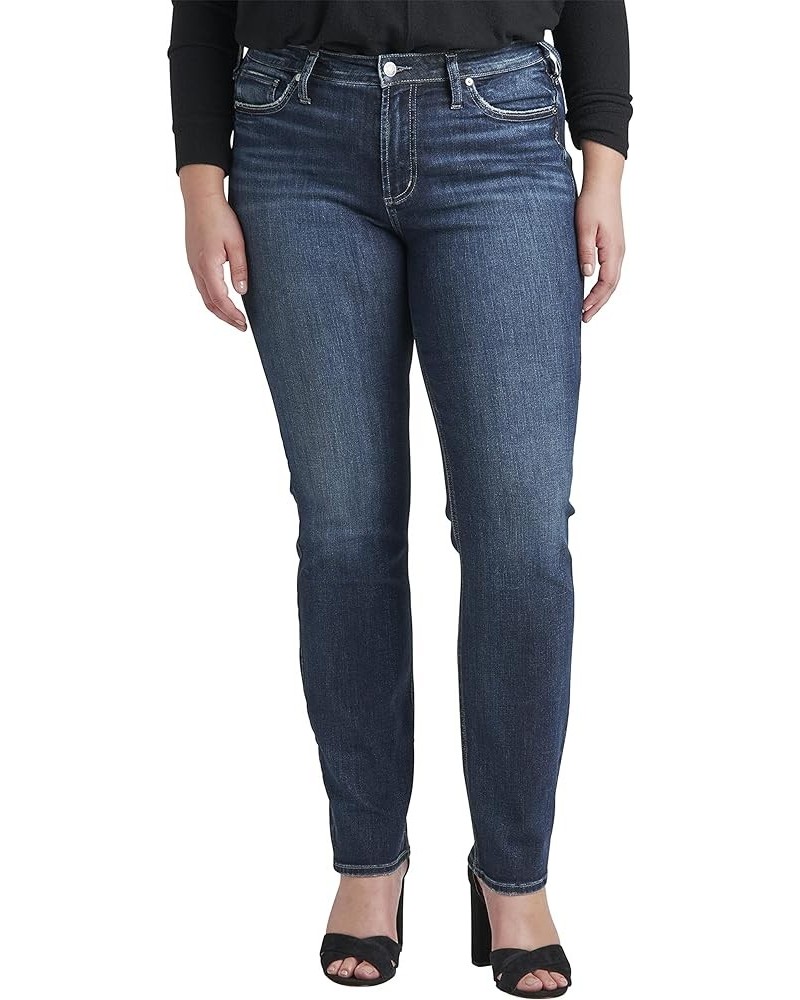 Women's Plus Size Most Wanted Mid Rise Straight Leg Jeans Dark Wash Egx413 $27.13 Jeans