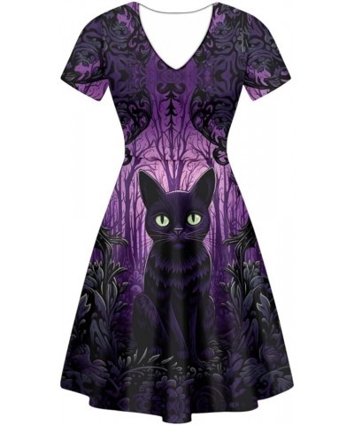 Women Summer Dress A-line Party Dance Dresses 1/4 Sleeve T-Shirt Dress Halloween 2 $13.02 Dresses