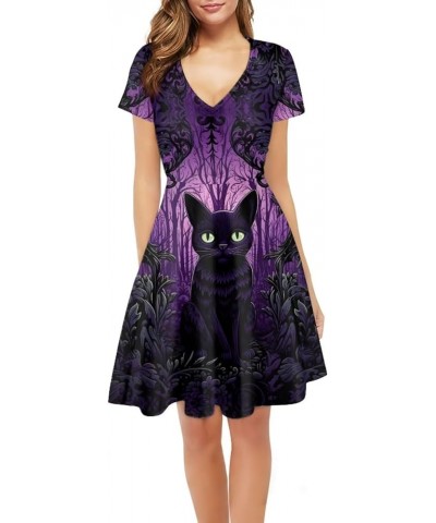 Women Summer Dress A-line Party Dance Dresses 1/4 Sleeve T-Shirt Dress Halloween 2 $13.02 Dresses