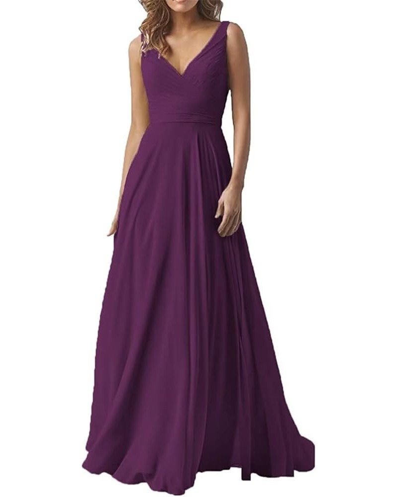 Women's Long Bridesmaid Dresses 2022 Chiffon V Neck Evening Party Gown Sleeveless Formal Dress with Pockets GY03 Pm $29.44 Dr...