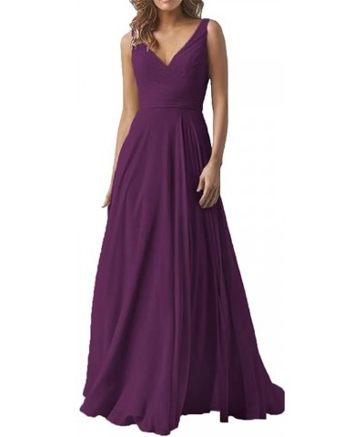 Women's Long Bridesmaid Dresses 2022 Chiffon V Neck Evening Party Gown Sleeveless Formal Dress with Pockets GY03 Pm $29.44 Dr...