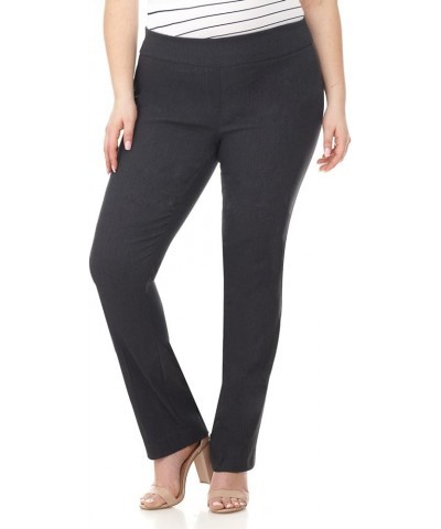 Curvy Woman Plus Size Modern Straight Leg Pant w/Tummy Control Dk Charcoal $25.49 Pants