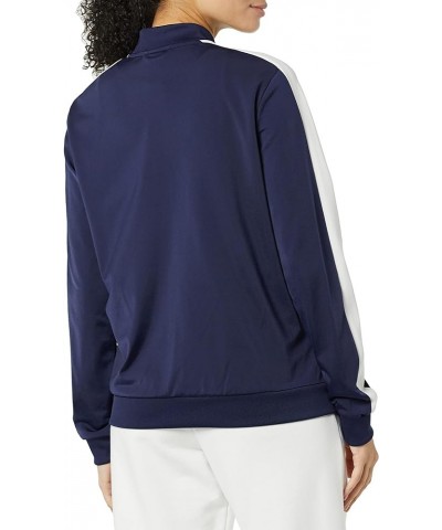 Women's Tricot Zip Front Jacket Peacoat-white $25.23 Jackets