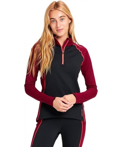 Women's Heavyweight X Base Layer Quarter-Zip Mulled Berry / True Black Large $32.53 Activewear