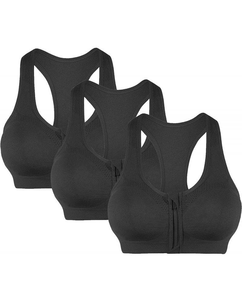 3 Pack Women's Medium Support Cross Back Wirefree Removable Cups Yoga Sport Bra Bbb- B108 $16.32 Lingerie