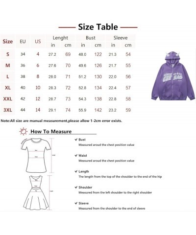 Fashion Y2K Sweatshirt Hoodie For Womens Zip Up Graphic Winter Jacket Mens Long Sleeve Retro Harajuku Streetwear 1208b-purple...