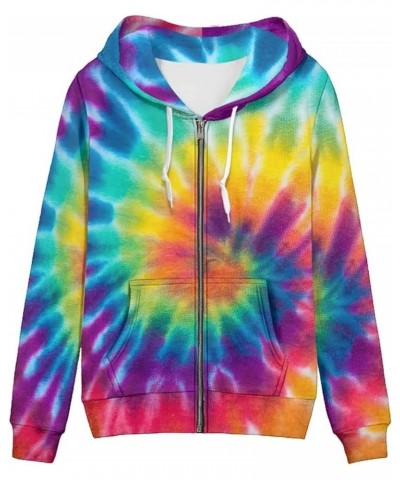 Women Hoodie Full Zip Up Hooded Sweatshirt Long Sleeve Casual Oversize Hoodie Jacket Tie-dye $23.36 Hoodies & Sweatshirts