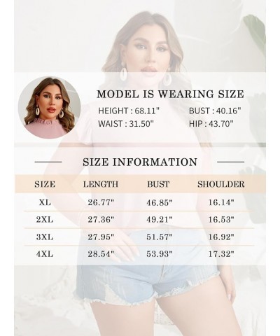 Women Plus Size Tank Tops Cute Summer Sleeveless Blouses Lace Trim Cap Sleeve Crewneck Swiss Dot Babydoll Tops Deepblue $8.54...