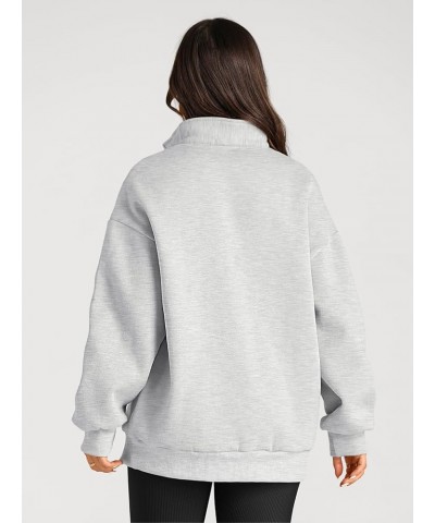 Womens Oversized Sweatshirts Hoodies Half Zip Pullover Fall Fashion Outfits 2024 Y2k Clothes Grey $20.90 Hoodies & Sweatshirts