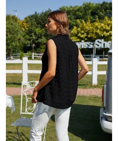 Women Sleeveless V Neck Casual Chiffon Blouse 2 Black $13.05 Tanks