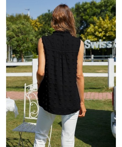 Women Sleeveless V Neck Casual Chiffon Blouse 2 Black $13.05 Tanks