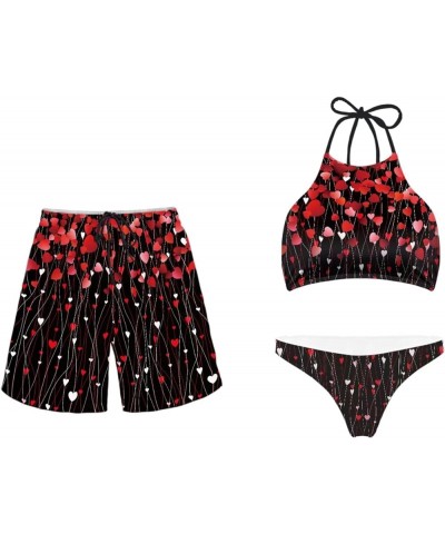 Couple Matching Swimsuit for Women and Mens Summer Beachwear Bathing Suit Women Valentine's Day-4 $13.74 Others