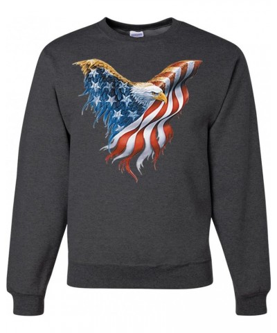 American Flag Eagle USA Pride Americana | American Pride Unisex Crewneck Graphic Sweatshirt Heather Black $8.84 Sweatshirts