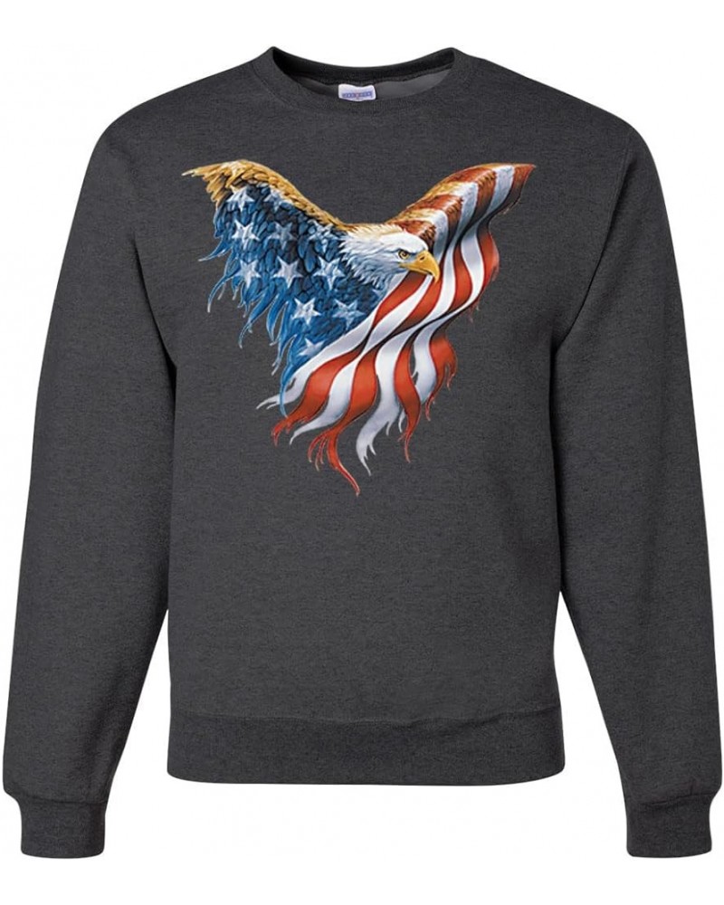 American Flag Eagle USA Pride Americana | American Pride Unisex Crewneck Graphic Sweatshirt Heather Black $8.84 Sweatshirts