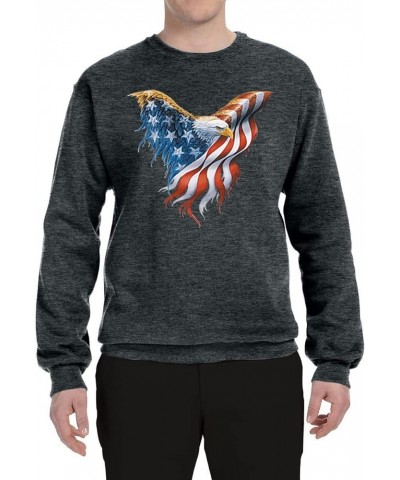 American Flag Eagle USA Pride Americana | American Pride Unisex Crewneck Graphic Sweatshirt Heather Black $8.84 Sweatshirts