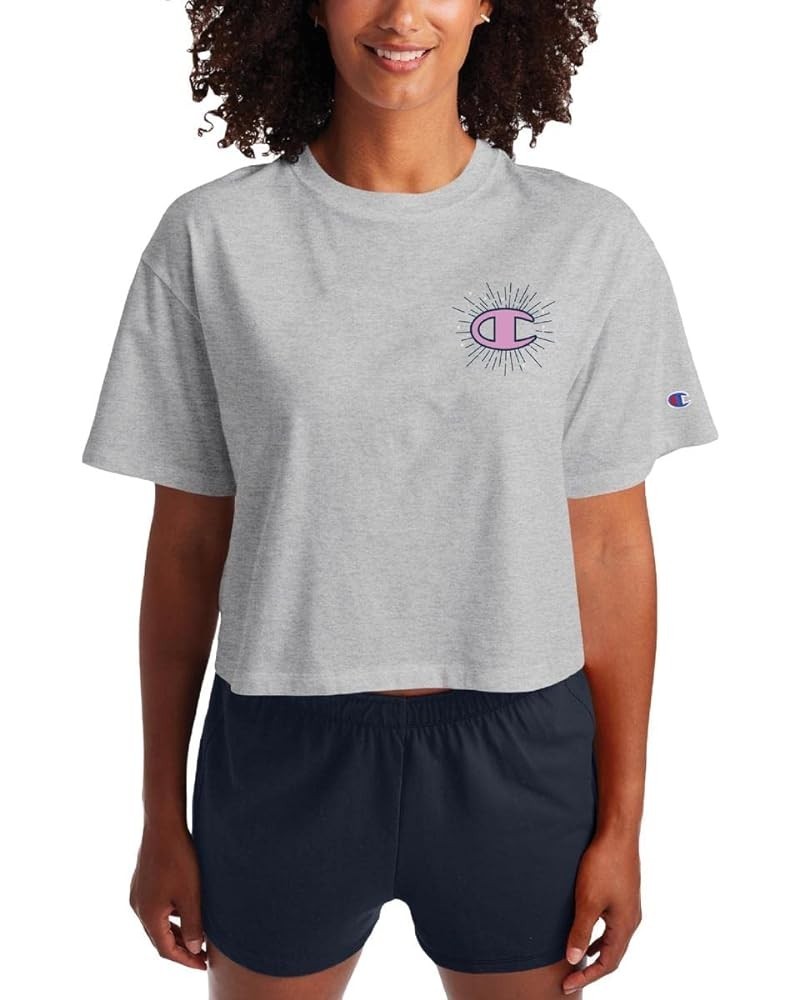 Women's Cropped Tee, Graphic (Retired Colors) Oxford Gray C Starburst $8.89 T-Shirts
