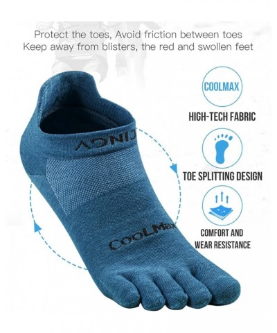 Running Ankle Toe Socks for Men and Women Lightweight Coolmax High Performance Five Finger Athletic Socks K: 3 Pairs/Black La...