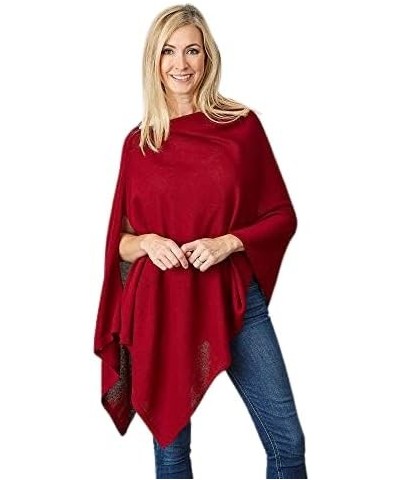 Women's Classic Everyday Cotton Poncho Currant Solid $8.16 Jackets