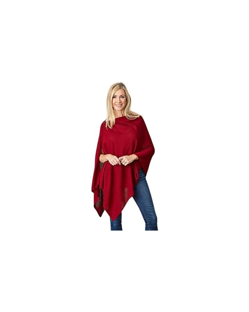 Women's Classic Everyday Cotton Poncho Currant Solid $8.16 Jackets