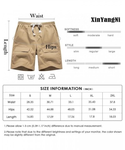 Women's Casual Shorts Elastic Waist Soft Comfy Lightweight Cotton Cargo Shorts Dark Blue $12.18 Activewear