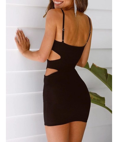 Women's Club & Night Out Sexy Dresses Spaghetti Straps Backless Bodycon Mini Dress Cut-outs on the Side $17.98 Dresses